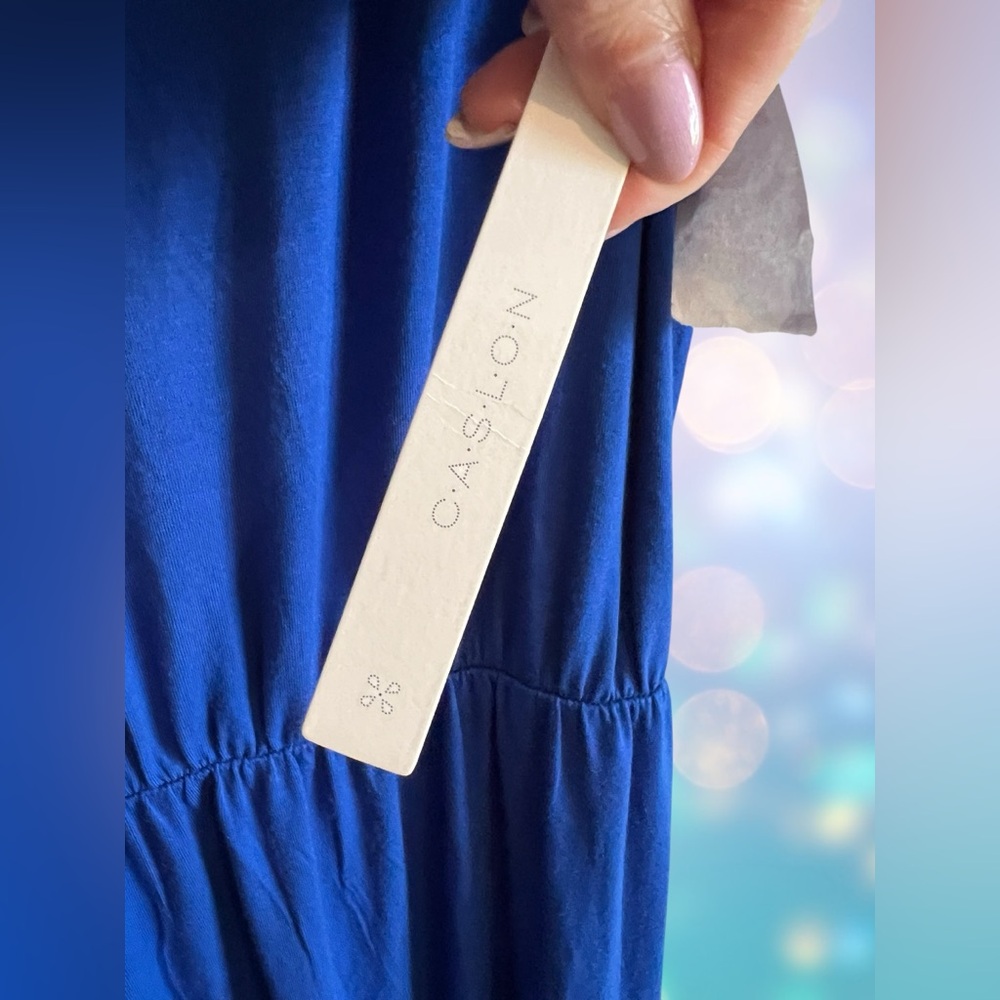 Caslon Royal Blue Gathered Dress - Picture 3 of 6